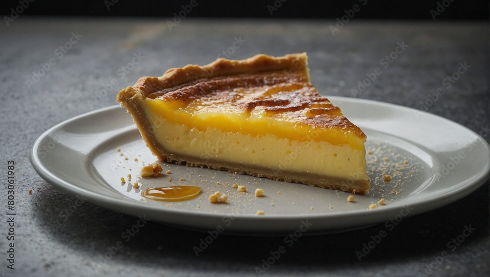 A slice of custard tart A slice of custard tart