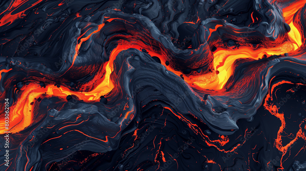 Lava flow captured in 3D, vibrant and powerful, with a minimalist space for messaging Lava flow captured in 3D, vibrant and powerful, with a minimalist space for messaging