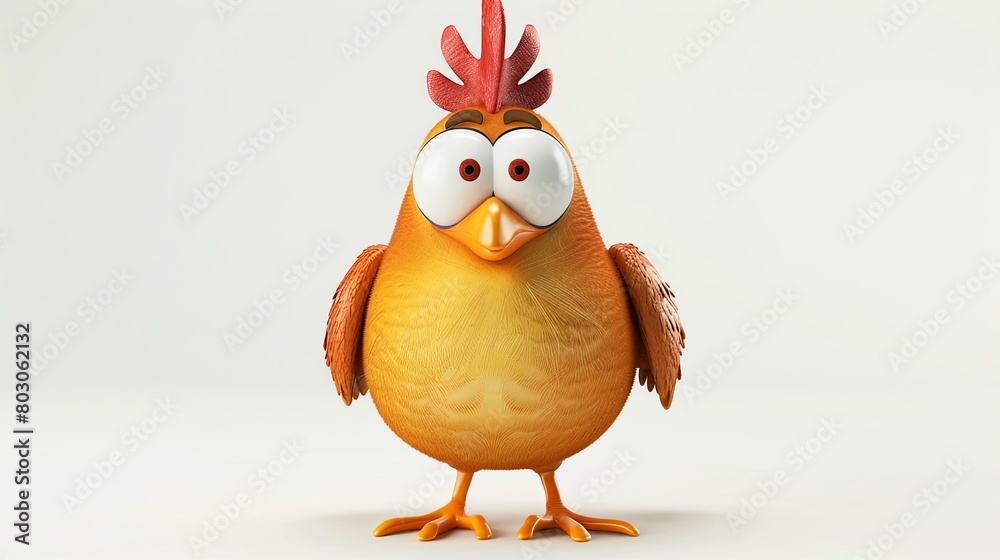 cartoon chicken on a white background cartoon chicken on a white background