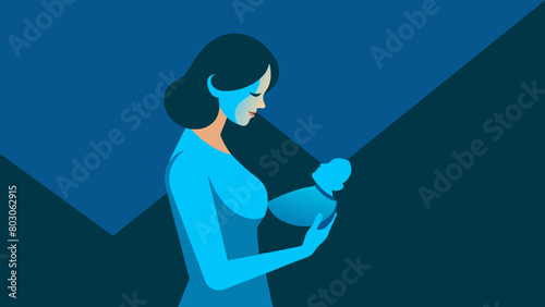 incognito (a man without a face, he stands against the background of darkness in a leather raincoat)