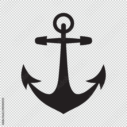 Simple anchor logo icon on transparent background