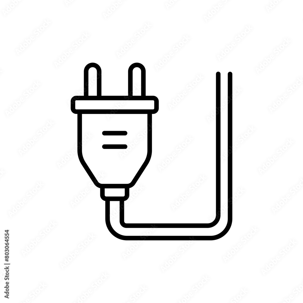 Plug cable outline icons, minimalist vector illustration ,simple transparent graphic element .Isolated on white background Plug cable outline icons, minimalist vector illustration ,simple transparent graphic element .Isolated on white background