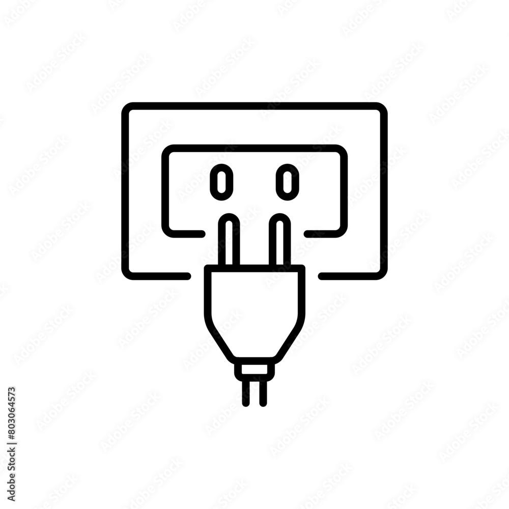 Plug socket outline icons, minimalist vector illustration ,simple transparent graphic element .Isolated on white background Plug socket outline icons, minimalist vector illustration ,simple transparent graphic element .Isolated on white background