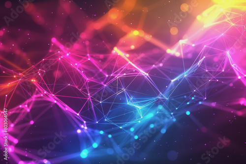 A beautiful Abstract digital technology background with network colorful connection lines.