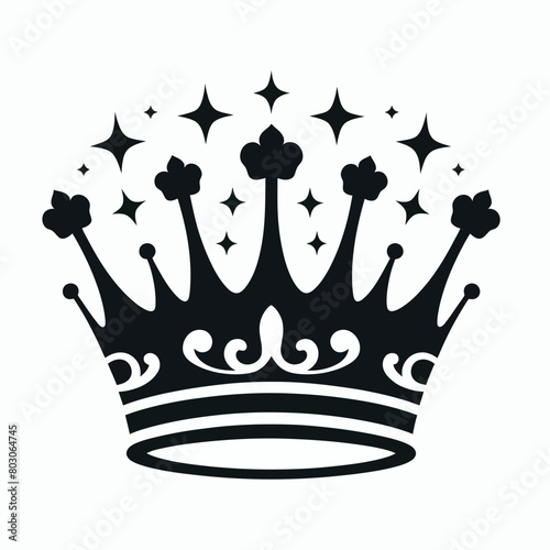 Crown silhouette vector illustration white background