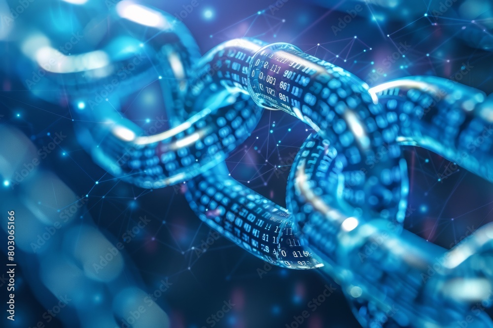 Blockchain Technology Concept with Digital Code and Secure Transactions in a Futuristic Network Blockchain Technology Concept with Digital Code and Secure Transactions in a Futuristic Network