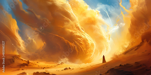 Desert Storm: A Surreal Landscape Whirlwind Dreams: Visions of a Sandstorm