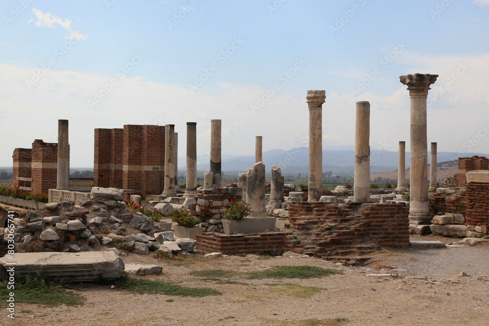 Fototapeta premium Ruins of the Saint John's basilica in the town of Selcuk near the famous Ephesus ruins, Turkey.