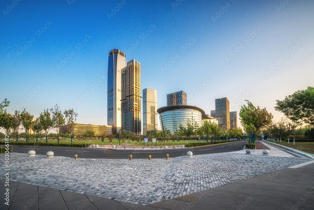 Fototapeta premium Urban Plaza in Front of Contemporary Cultural Center
