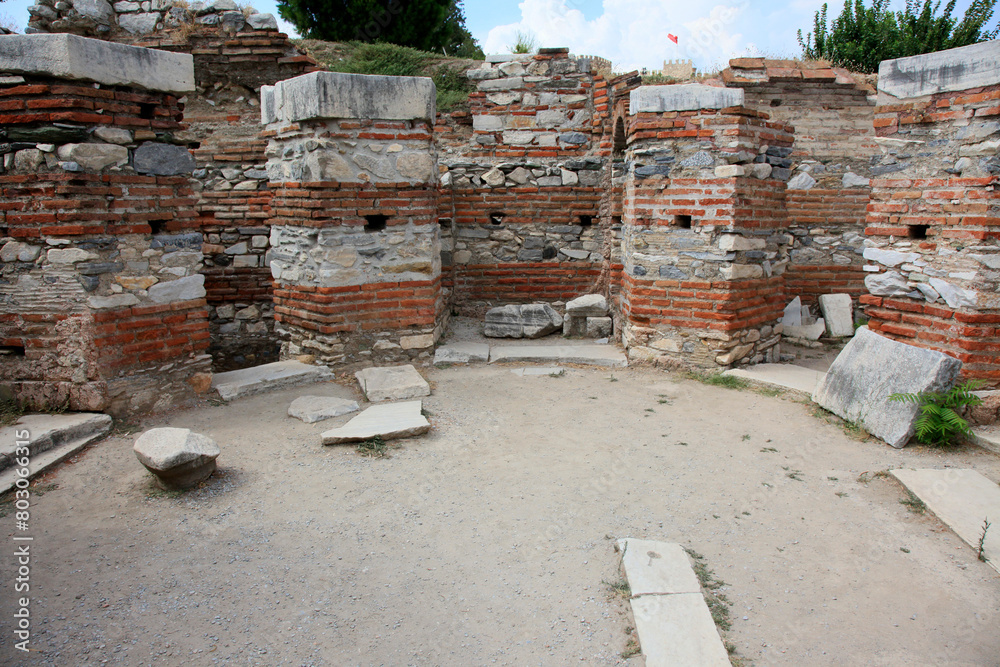 Ruins of the Saint John's basilica in the town of Selcuk near the famous Ephesus ruins, Turkey.
