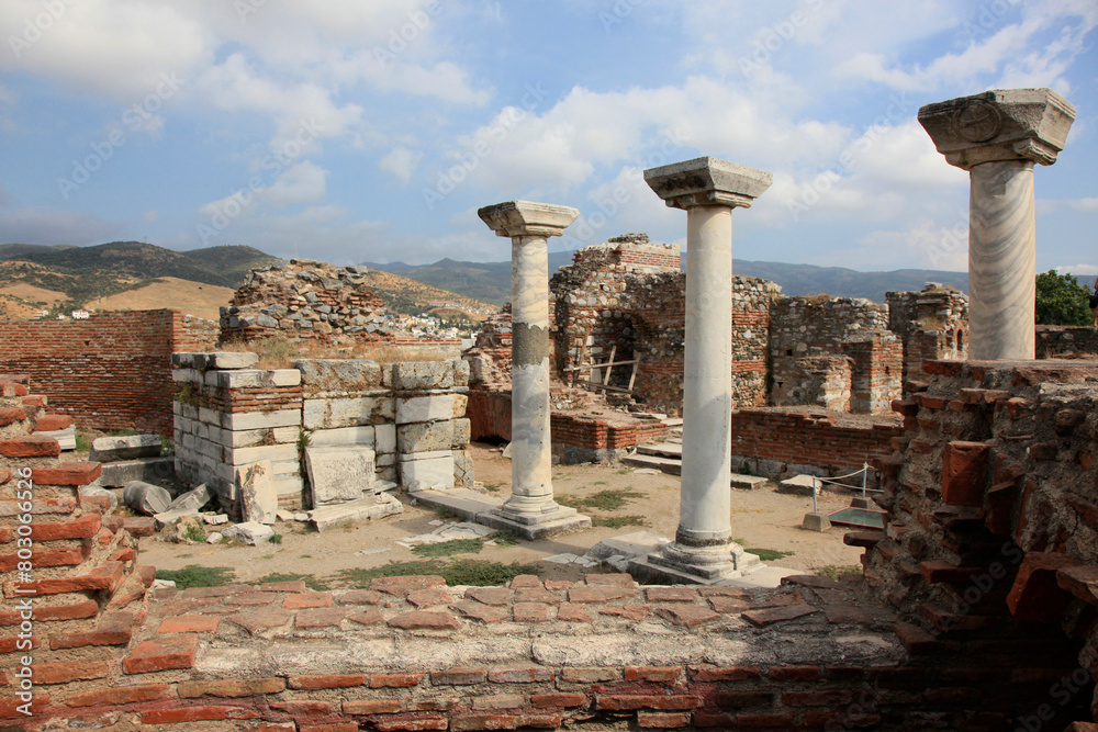 Ruins of the Saint John's basilica in the town of Selcuk near the famous Ephesus ruins, Turkey.