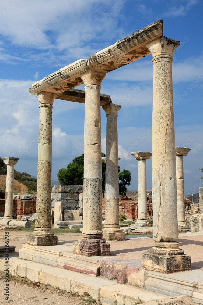 Ruins of the Saint John's basilica in the town of Selcuk near the famous Ephesus ruins, Turkey.