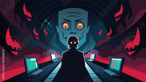 Despite the darkness surrounding me the Tunnel of Terror was lit up by the screens each one displaying horrifying news and causing my imagination to.