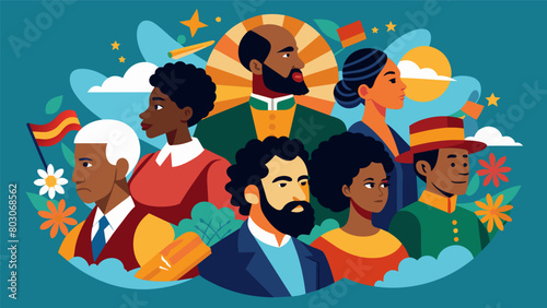 A collaborative piece featuring multiple artists interpretations of the Emancipation Proclamation and its impact on the lives of slaves.. Vector illustration