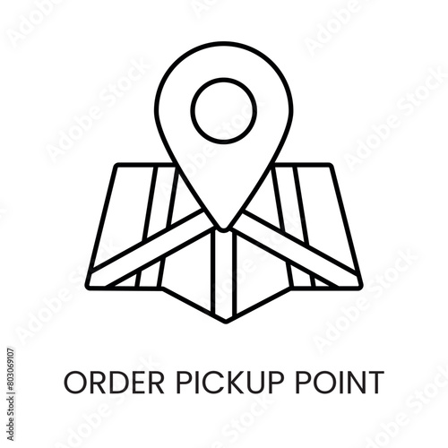 Order Pickup Point line vector icon with editable stroke