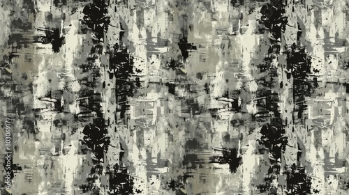 Abstract Monochrome Grunge Texture with Artistic Splashes © Oksana Smyshliaeva