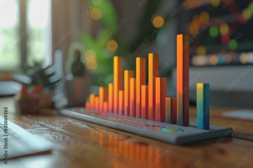 Graph charts that are models are inside the office. Show financial balance. AI generated. Graph charts that are models are inside the office. Show financial balance. AI generated.