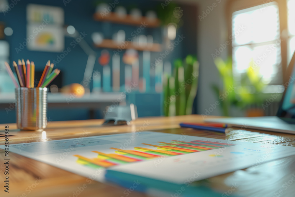 Graph charts that are models are inside the office. Show financial balance. AI generated. Graph charts that are models are inside the office. Show financial balance. AI generated.