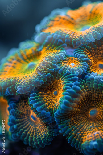 A graphic representation of the structure of a coral  with emphasis on its iterative  fractal growth patterns 