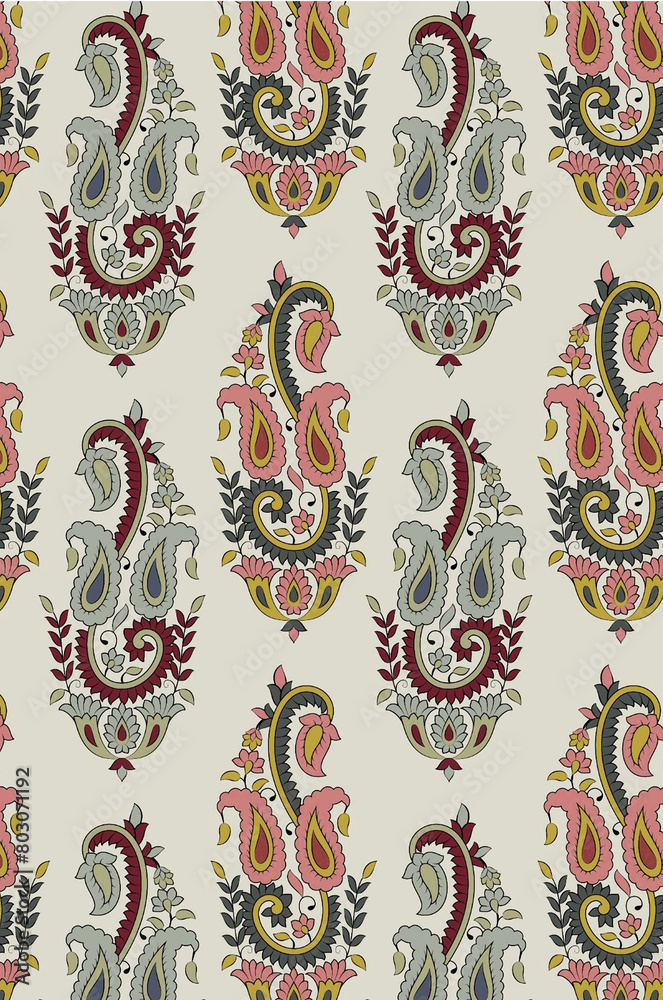 Traditional Indian Paisley pattern on background