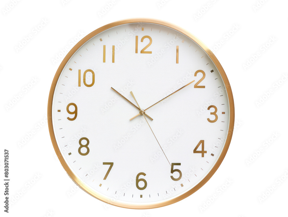 Modern wall clock, png file of isolated cutout object with shadow on transparent background. Modern wall clock, png file of isolated cutout object with shadow on transparent background.