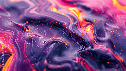 Abstract liquid sculpture with vibrant colors and intricate forms