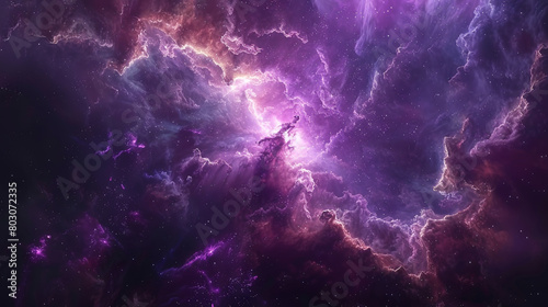 Amethyst and sapphire nebulae unfolding like a cosmic, celestial flower