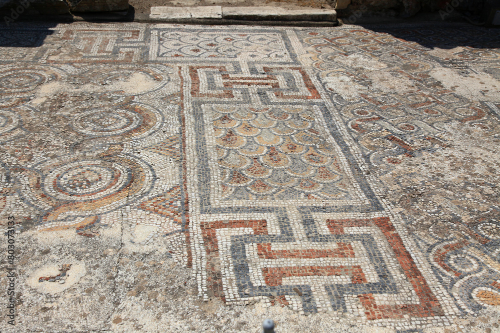 Mosaic from ancient Greek and Roman city of Ephesus, Selcuk, Turkey