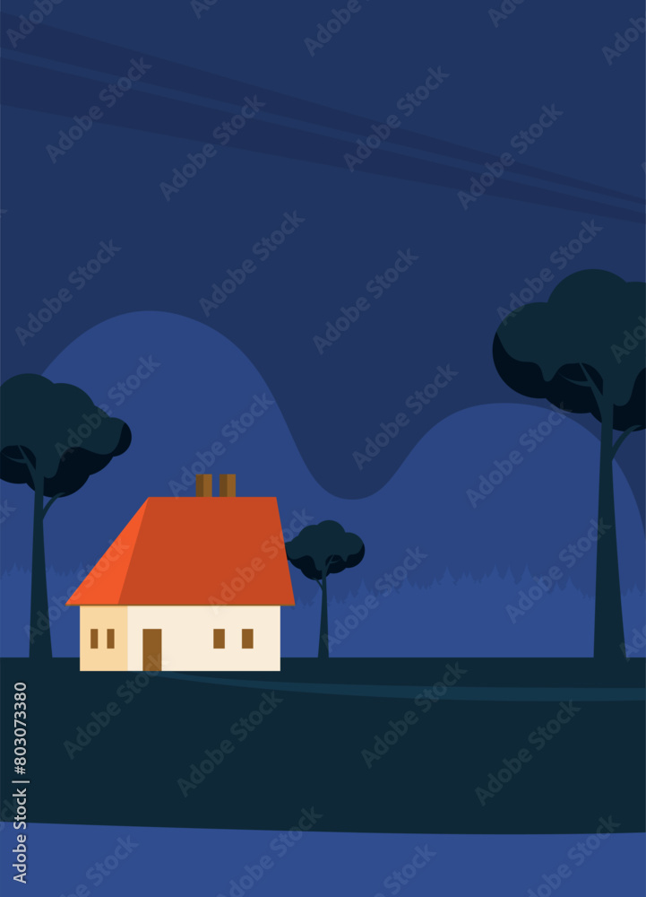 Family home in flat style. Vector illustration. Family home in flat style. Vector illustration.