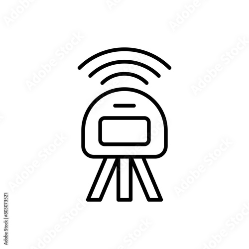 Speed radar outline icons, minimalist vector illustration ,simple transparent graphic element .Isolated on white background