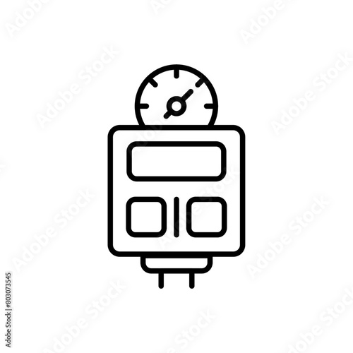 Speed radar outline icons, minimalist vector illustration ,simple transparent graphic element .Isolated on white background