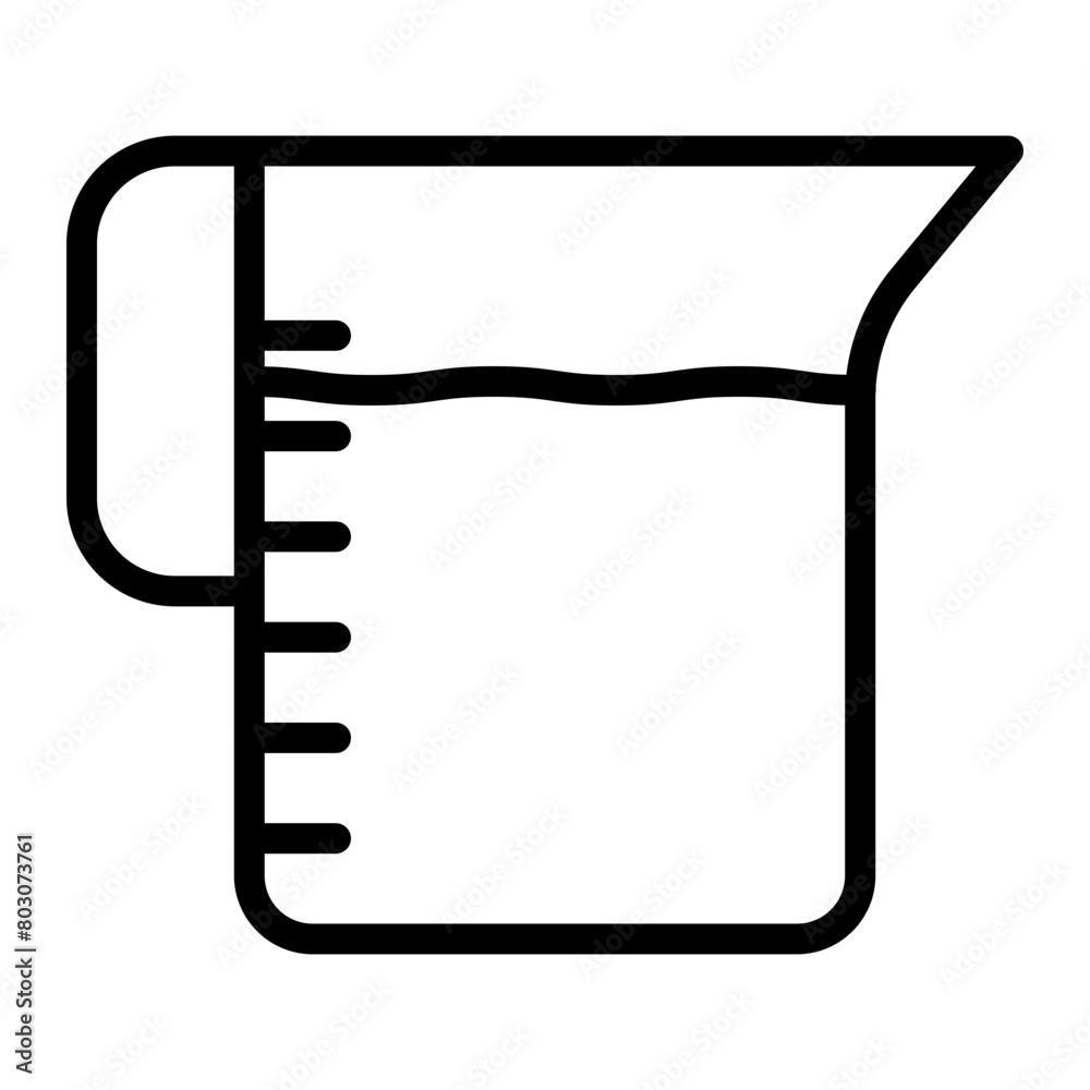 Measuring Cup Vector Line Icon Design Measuring Cup Vector Line Icon Design