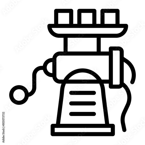 Meat Grinder Vector Line Icon Design