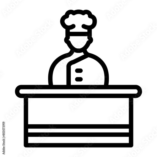 Cooking Show Vector Line Icon Design