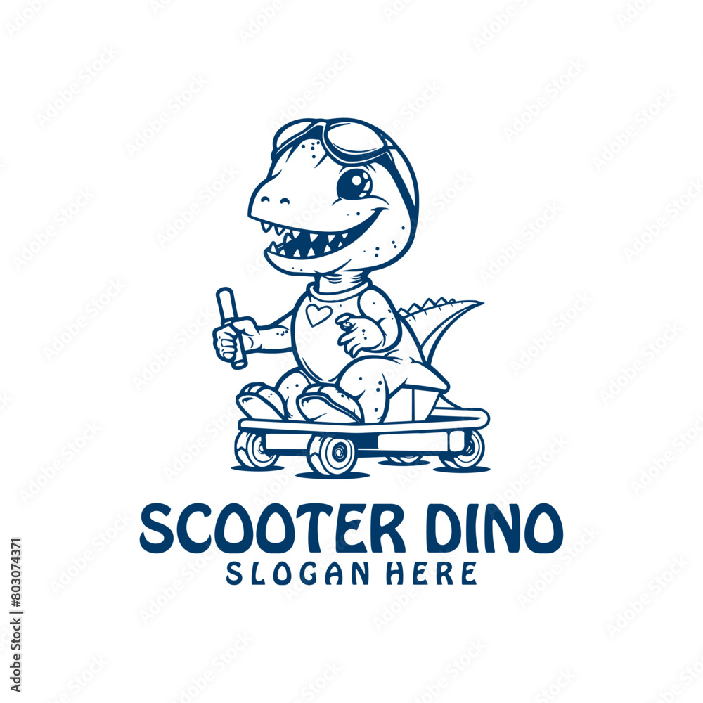 Scooter dinosaur logo vector illustration Scooter dinosaur logo vector illustration