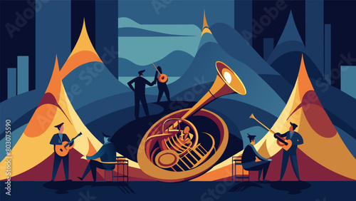The French horns bellowed in deep forbidding tones creating a heavy oppressive feeling in the concert hall..