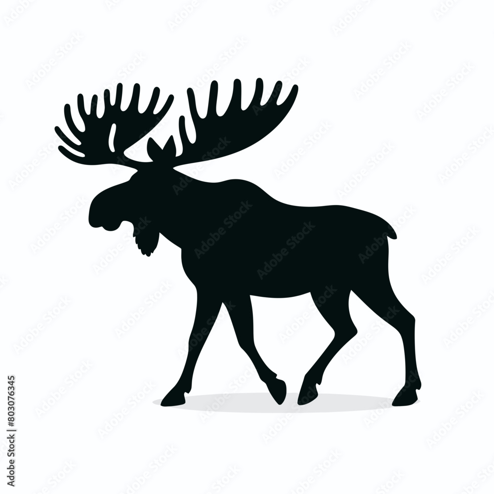 moose silhouette vector illustration white background moose silhouette vector illustration white background