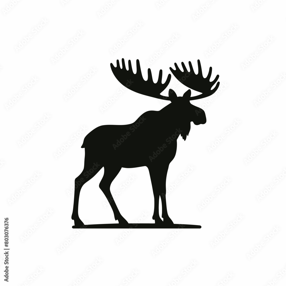 moose silhouette vector illustration white background moose silhouette vector illustration white background