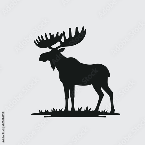moose silhouette vector illustration white background