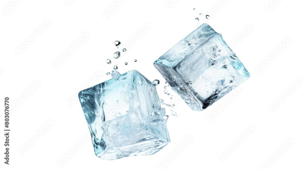 ice cubes isolated on white background. Transparent background or PNG file. ice cubes isolated on white background. Transparent background or PNG file.