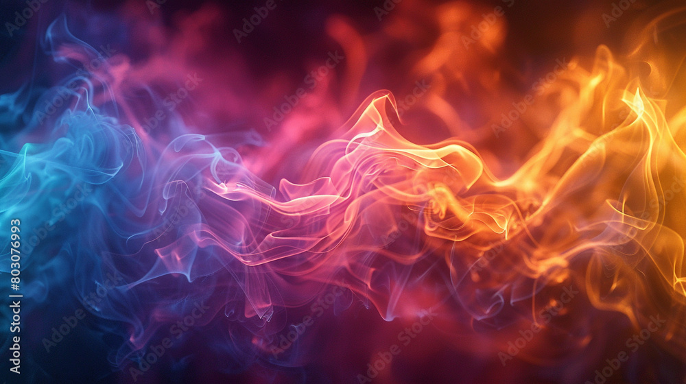 Prismatic smoke trails weaving hypnotic patterns