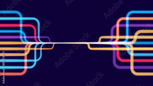 Convolutional Neural Network Architecture. How AI Work. Blue Data Science Machine Learning Artificial Intelligence. Science or Technology Vector Illustration.