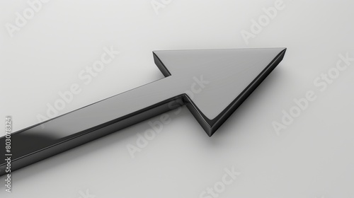 A sleek black arrow symbol pointing right on a plain white background, emanating modernity and direction.