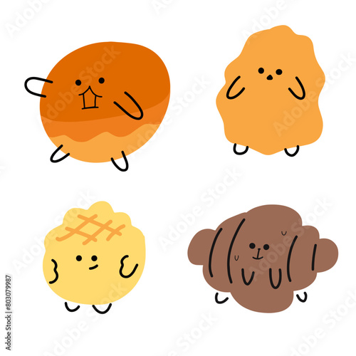 Simple Bread Clip Art in Different Shapes
