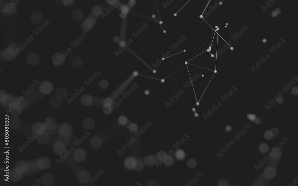 Abstract background. Molecules technology with polygonal shapes, connecting dots and lines. Connection structure. Big data visualization. Abstract background. Molecules technology with polygonal shapes, connecting dots and lines. Connection structure. Big data visualization.