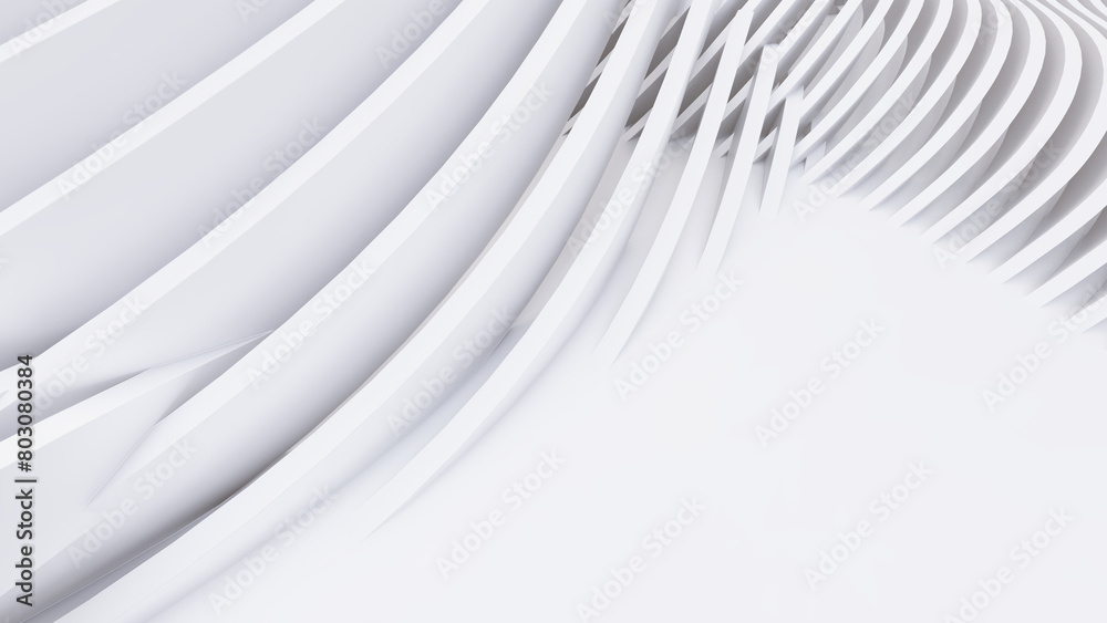 Naklejka premium Abstract Curved Shapes. White Circular Background.