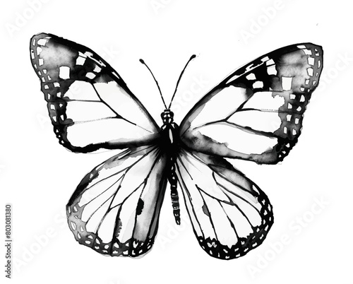 black butterfly watercolor digital painting good quality