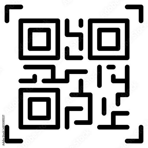 qr code for scan by mobile outline icon