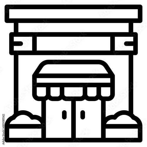 store shop or facade retail shop outline icon