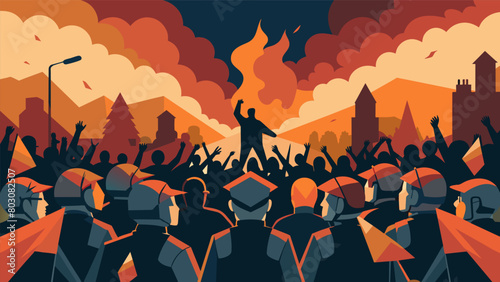 Demanding voices echoed through the streets like the rumblings of a volcano about to erupt as protesters clashed with riot police..